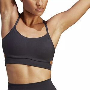 NWT Adidas Yoga Studio Light Support Longline Sports Bra in Black